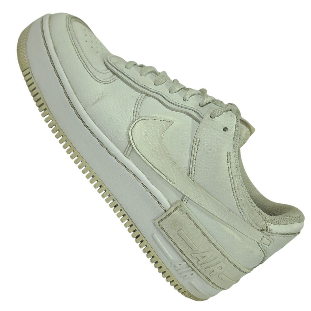Nike Air Force 1 Shadow Triple White Womens Size 10.5 Sneakers Shoes CI0919-100